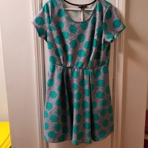 Forever 21+ Teal Conversation Bubbles Dress